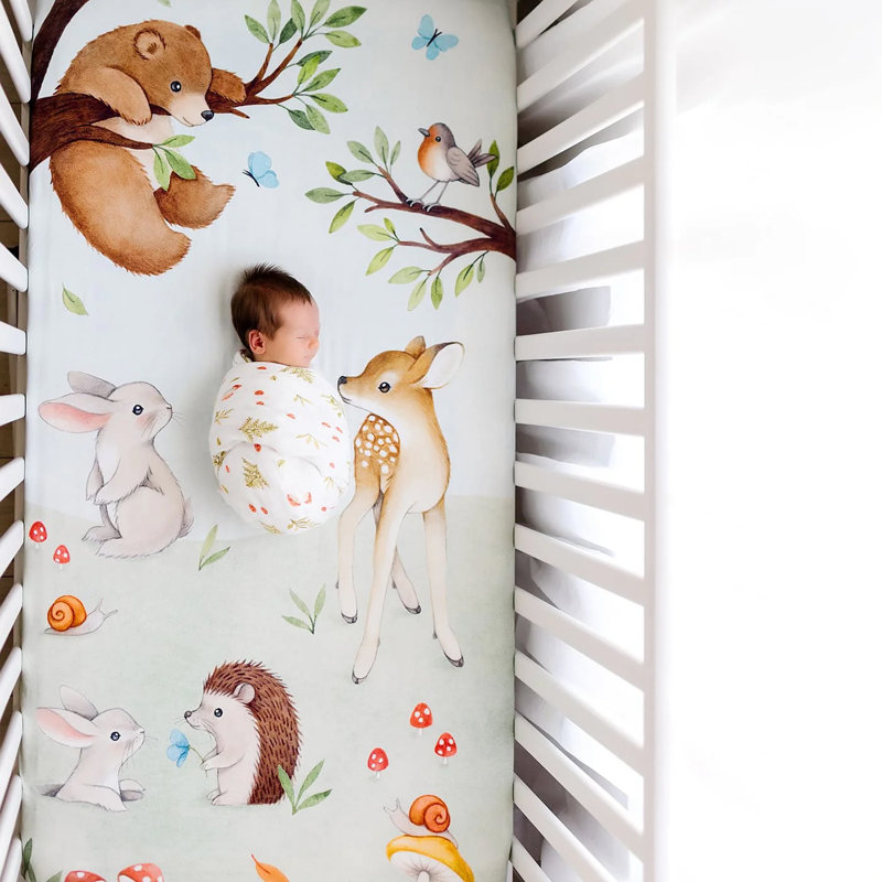 SwaddleDesigns Cotton Crib Sheet, Made in USA, Premium Cotton Flannel